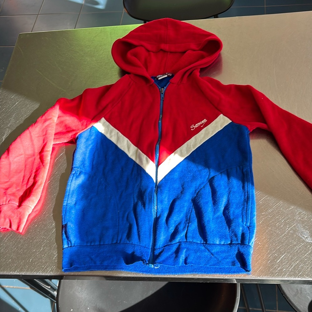 Vintage Sassoon zip-up hoodie w/ pockets retro stranger things vibe Fault small